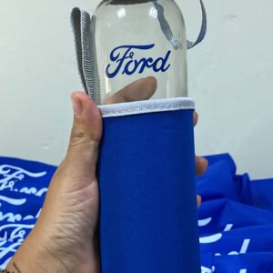 Cilindro plástico Moin Moin con funda de agarre personalizado azul