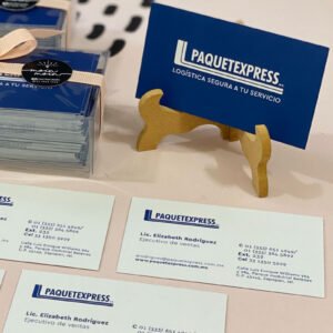 Tarjeta de presentación couche laminado mate impresa a dos frentes a color 10x4cm